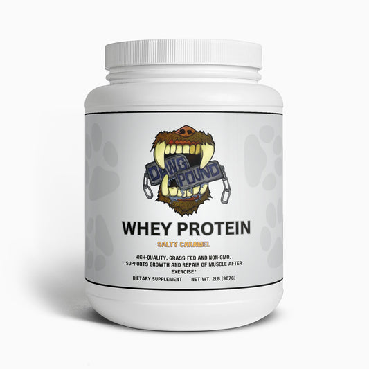 Dawg Pound Grass-Fed Whey Protein - Salty Caramel - Front View 