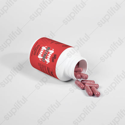Dawg Pound Beetroot Supplement Capsules - Opened Bottle with Capsules Flowing Out