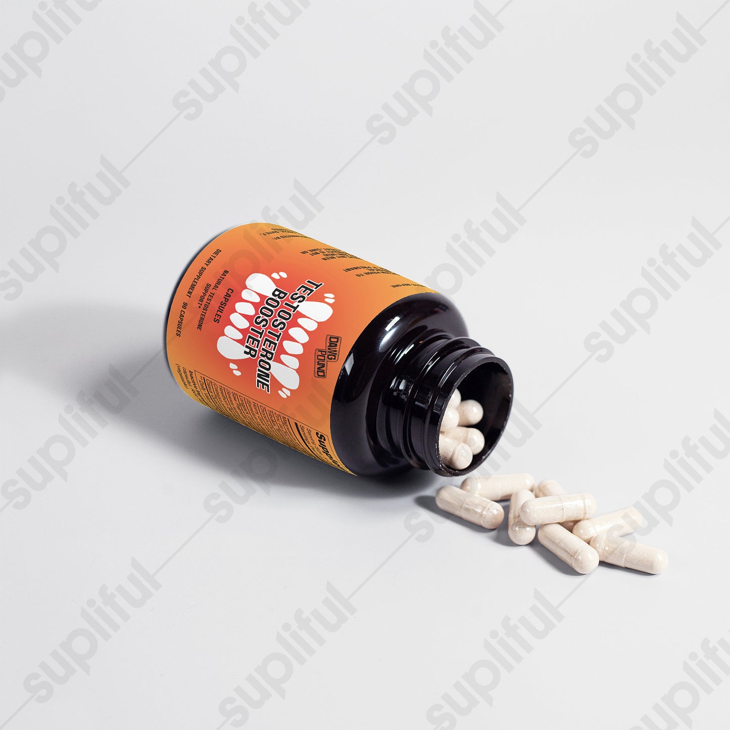 Dawg Pound Testosterone Booster Capsules - Titled Opened Bottle with Capsules Pouring Out