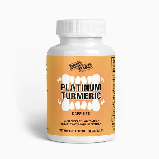 Dawg Pound Platinum Turmeric Supplement Capsules - Front View 