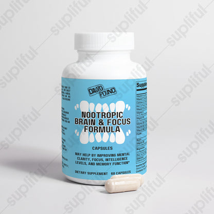 Dawg Pound Nootropic Brain & Focus Formula Supplement Capsules - Front View with Capsules in Front