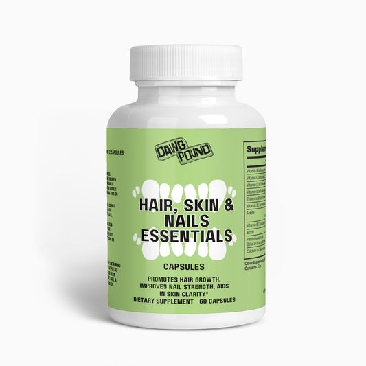 Dawg Pound Hair, Skin & Nails Essentials Supplement Capsules - Front View